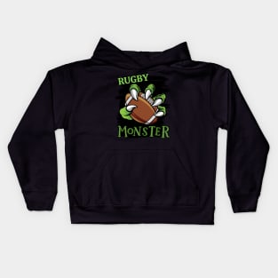 Rugby monster sport Gift for Rugby player love Rugby funny present for kids and adults Kids Hoodie